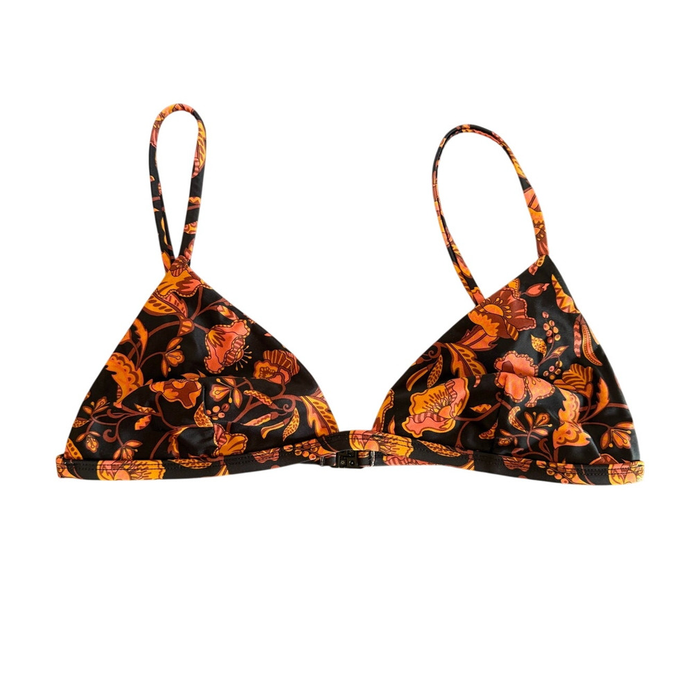 Matteau Ginger Hibiscus Print Bikini Top Size 10 Floral Print
